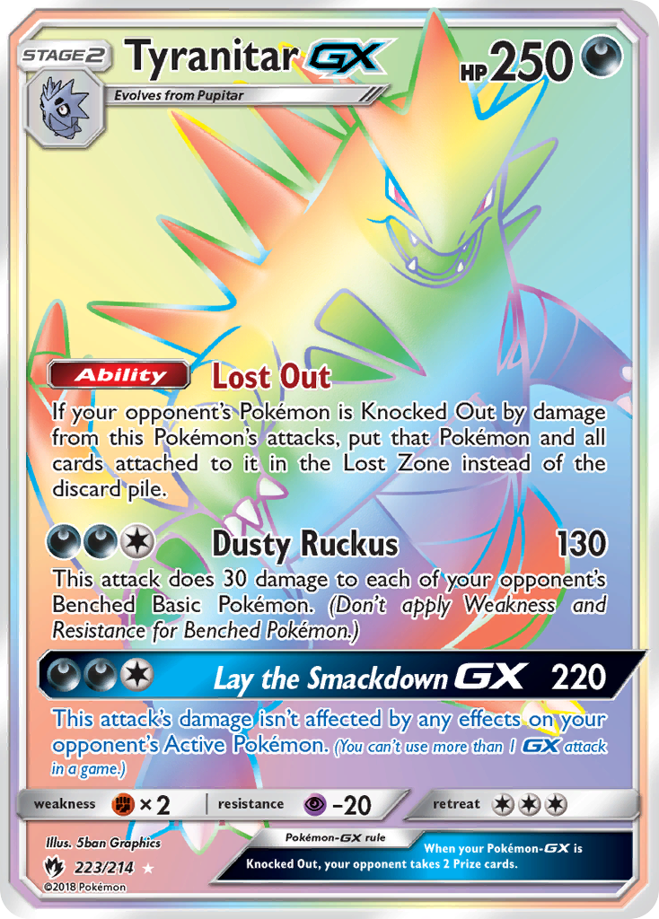 Tyranitar GX (223/214) [Sun & Moon: Lost Thunder] | Jomio and Rueliete's Cards and Comics