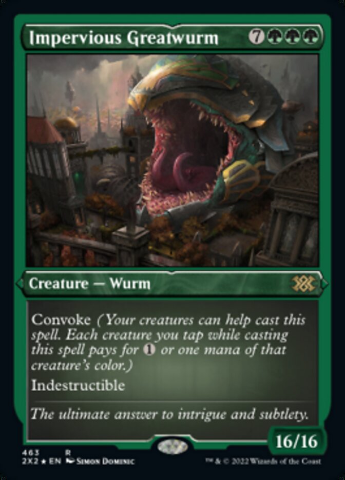 Impervious Greatwurm (Foil Etched) [Double Masters 2022] | Jomio and Rueliete's Cards and Comics
