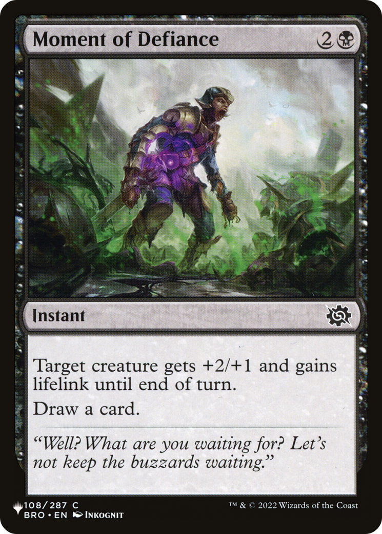 Moment of Defiance [The List] | Jomio and Rueliete's Cards and Comics