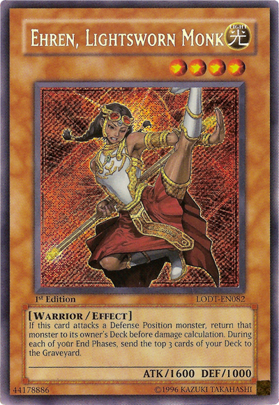 Ehren, Lightsworn Monk [LODT-EN082] Secret Rare | Jomio and Rueliete's Cards and Comics