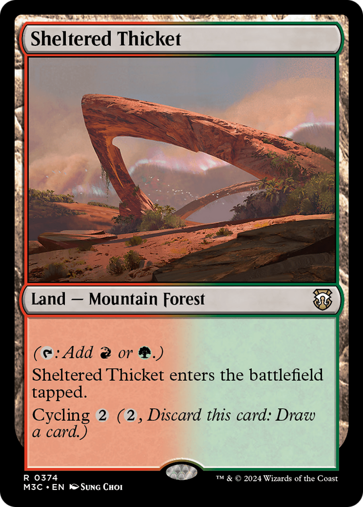 Sheltered Thicket (Ripple Foil) [Modern Horizons 3 Commander] | Jomio and Rueliete's Cards and Comics