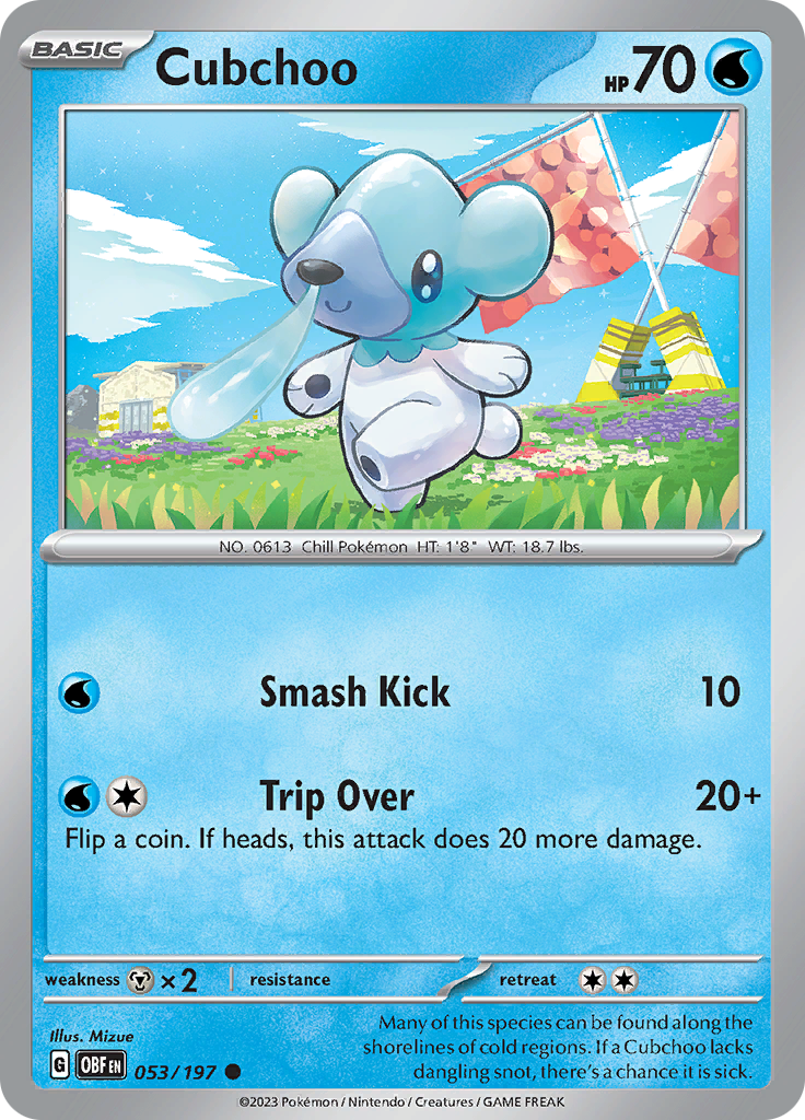 Cubchoo (053/197) [Scarlet & Violet: Obsidian Flames] | Jomio and Rueliete's Cards and Comics