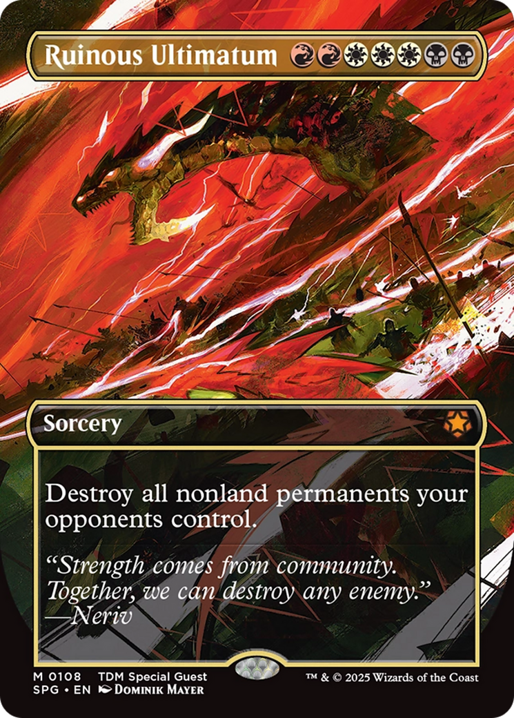 Ruinous Ultimatum (Borderless) [Tarkir: Dragonstorm Special Guests] | Jomio and Rueliete's Cards and Comics