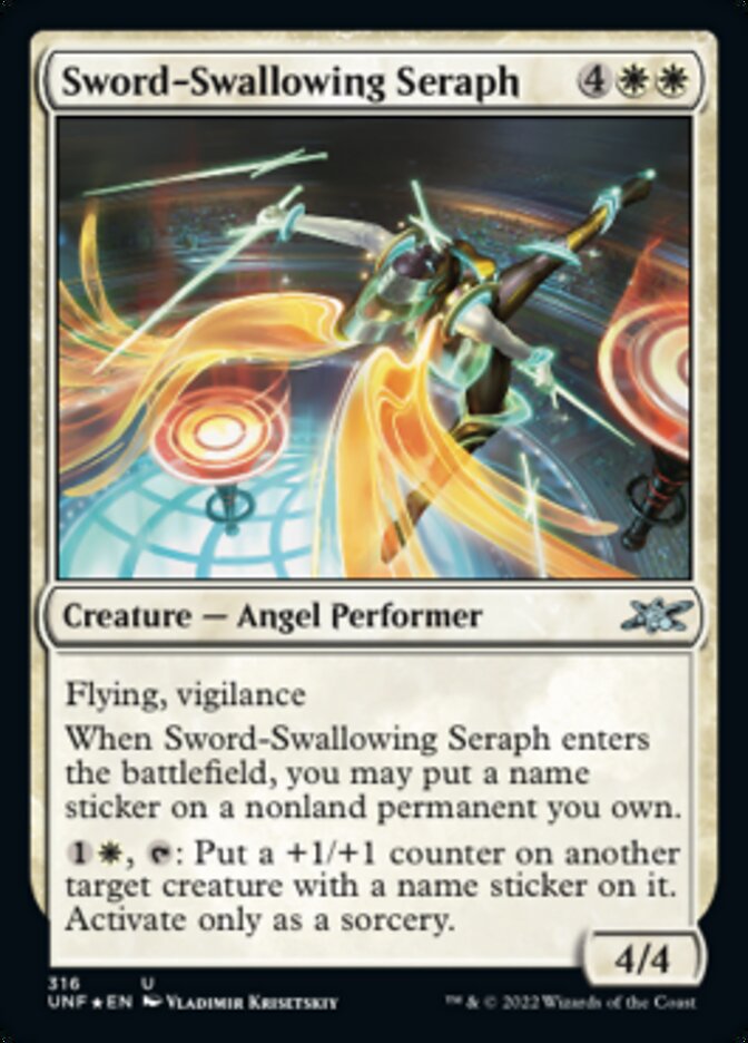 Sword-Swallowing Seraph (Galaxy Foil) [Unfinity] | Jomio and Rueliete's Cards and Comics