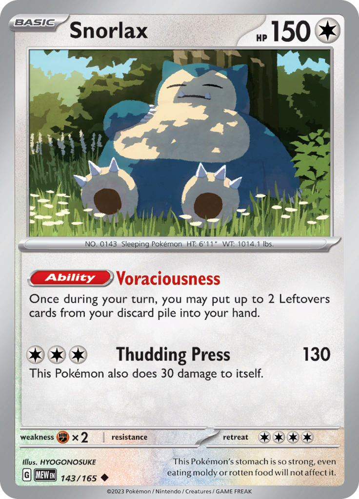 Snorlax (143/165) [Scarlet & Violet 151] | Jomio and Rueliete's Cards and Comics