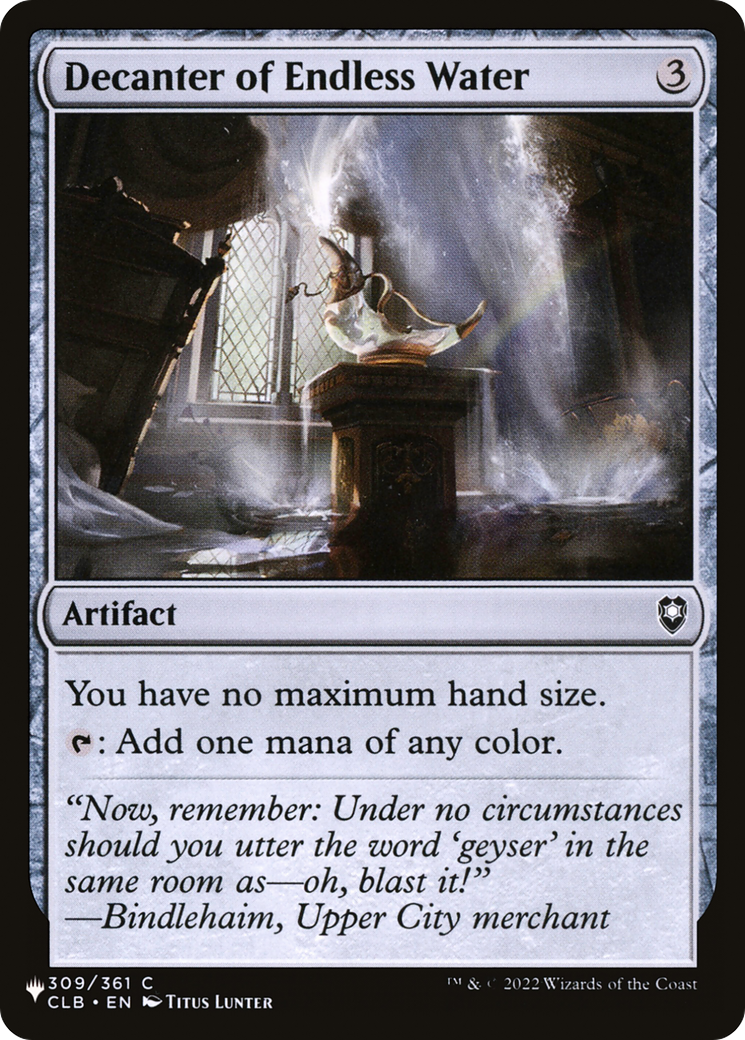 Decanter of Endless Water [The List] | Jomio and Rueliete's Cards and Comics