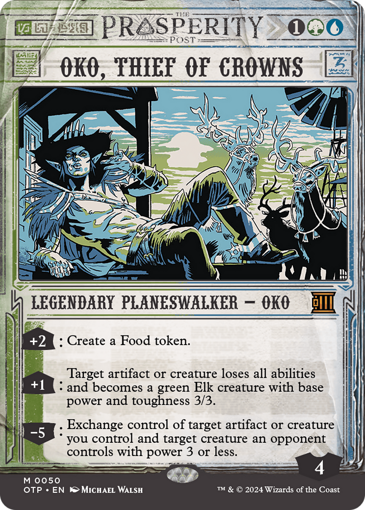 Oko, Thief of Crowns [Outlaws of Thunder Junction: Breaking News] | Jomio and Rueliete's Cards and Comics