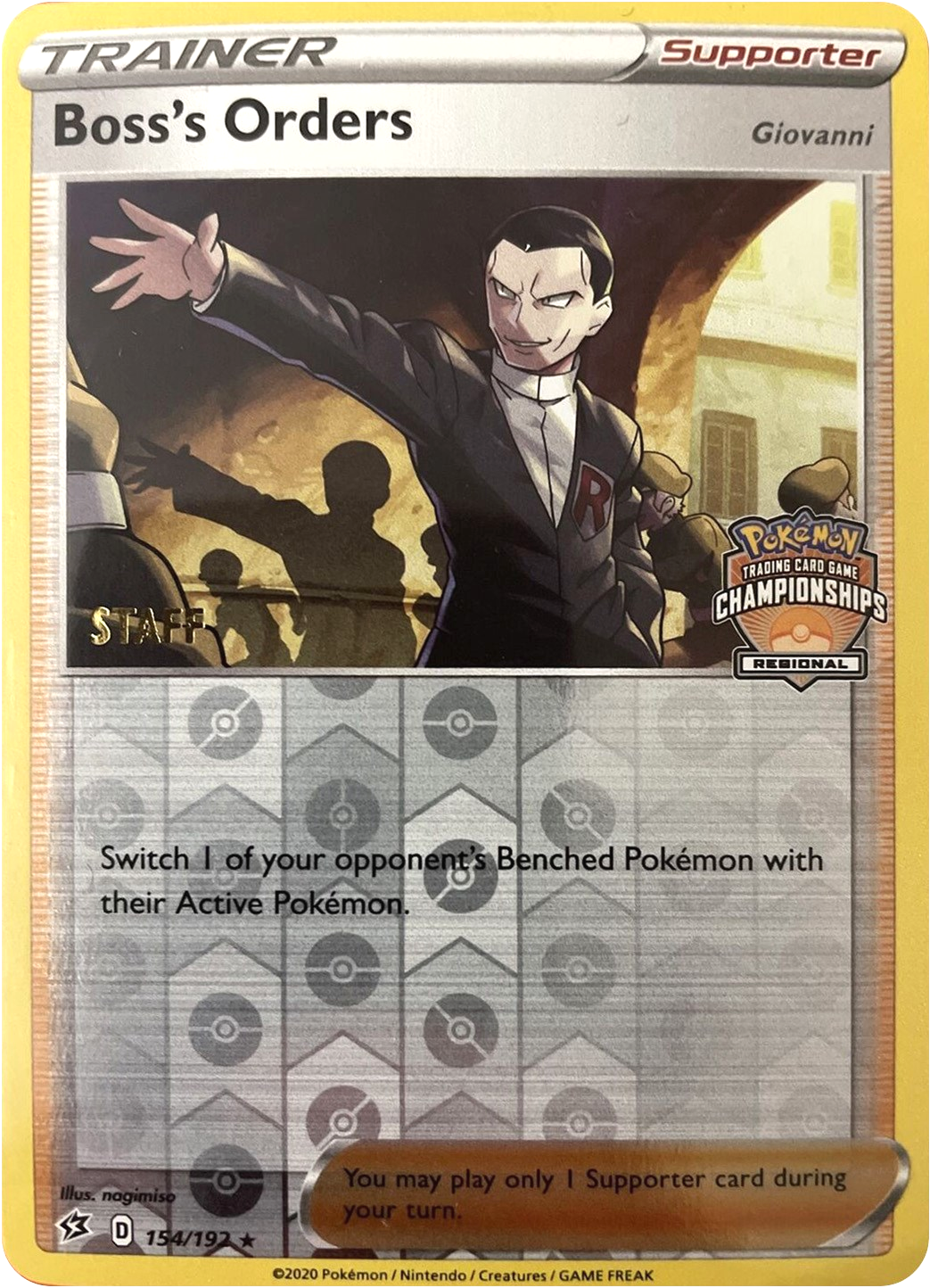 Boss's Orders (154/192) (Staff Regional Championships) [League & Championship Cards] | Jomio and Rueliete's Cards and Comics