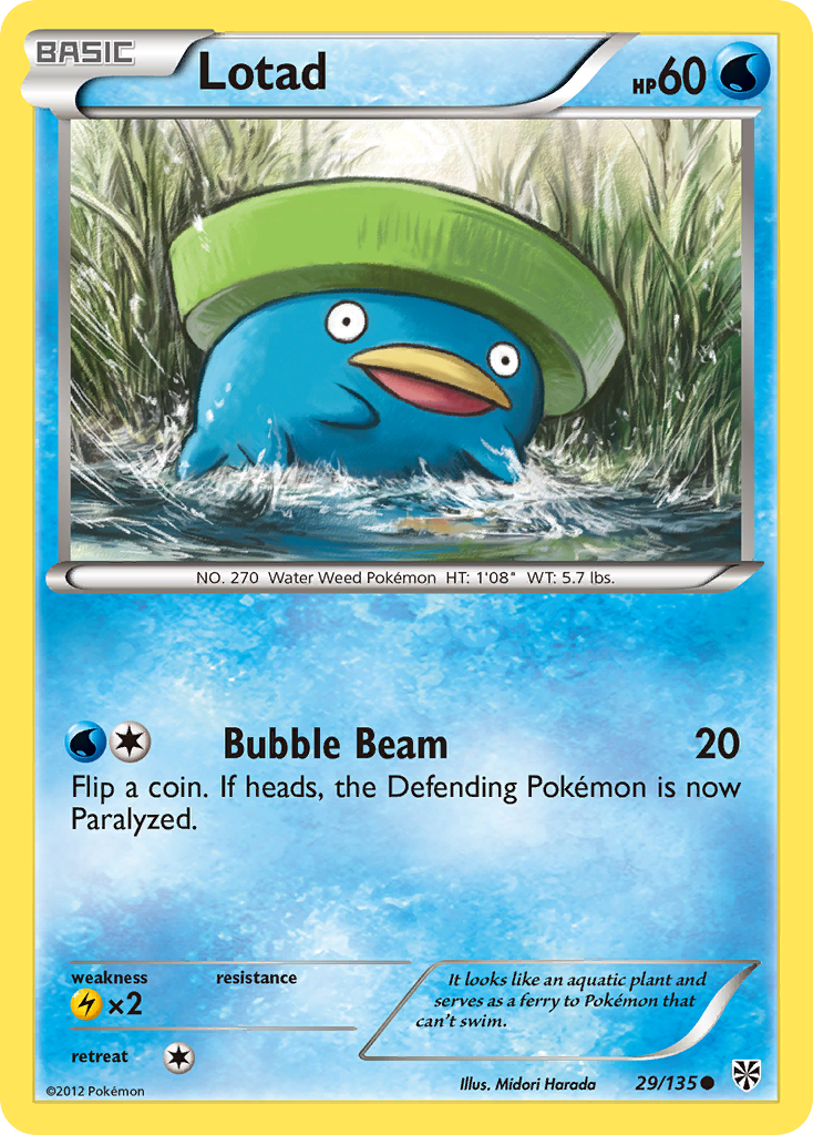 Lotad (29/135) [Black & White: Plasma Storm] | Jomio and Rueliete's Cards and Comics