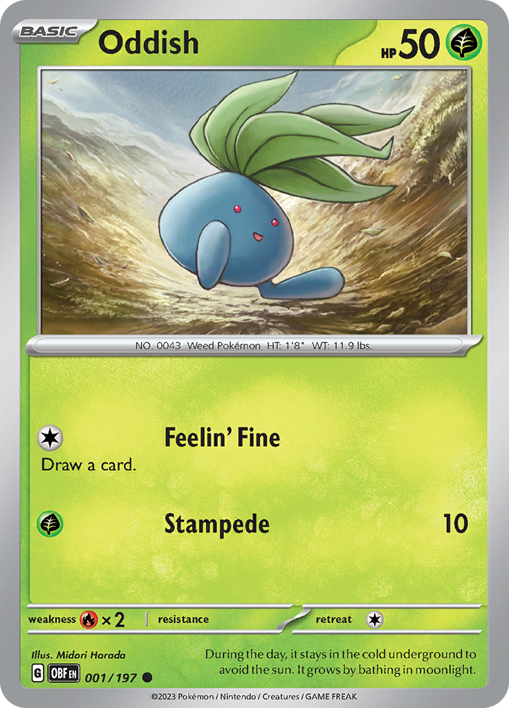 Oddish (001/197) [Scarlet & Violet: Obsidian Flames] | Jomio and Rueliete's Cards and Comics