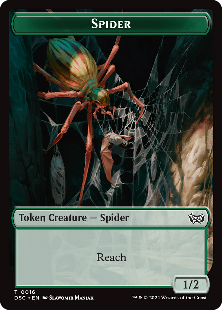 Insect (0012) // Spider Double-Sided Token [Duskmourn: House of Horror Commander Tokens] | Jomio and Rueliete's Cards and Comics