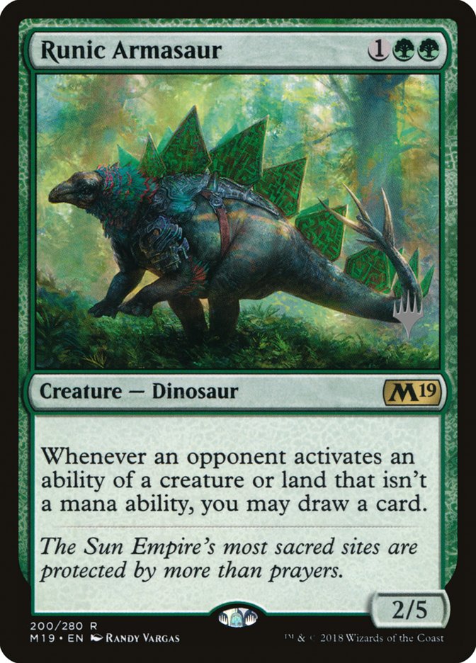 Runic Armasaur (Promo Pack) [Core Set 2019 Promos] | Jomio and Rueliete's Cards and Comics