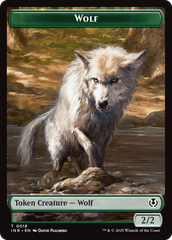 Wolf (0018) // Emblem - Arlinn, Embraces by the Moon Double-Sided Token [Innistrad Remastered Tokens] | Jomio and Rueliete's Cards and Comics