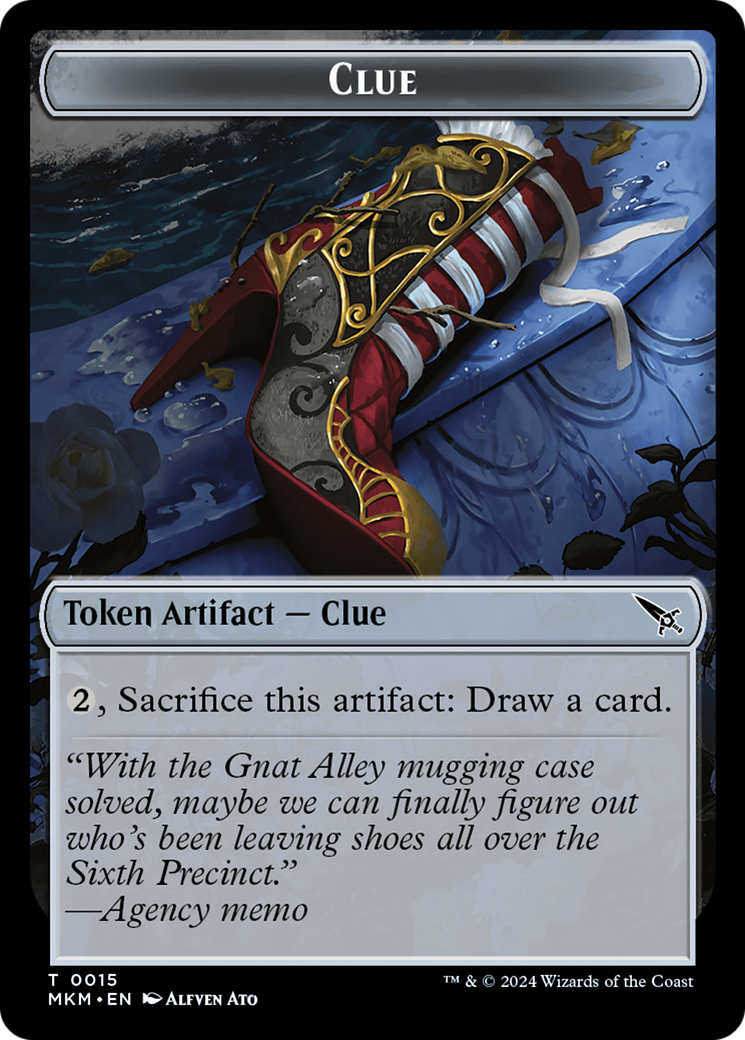 Clue (0015) // A 0042 Double-Sided Token [Murders at Karlov Manor Tokens] | Jomio and Rueliete's Cards and Comics
