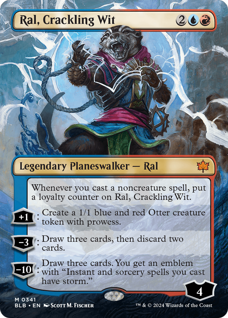 Ral, Crackling Wit (Borderless) [Bloomburrow] | Jomio and Rueliete's Cards and Comics
