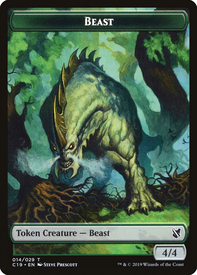 Beast (014) // Wurm Double-Sided Token [Commander 2019 Tokens] | Jomio and Rueliete's Cards and Comics