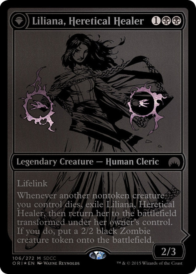 Liliana, Heretical Healer // Liliana, Defiant Necromancer [San Diego Comic-Con 2015] | Jomio and Rueliete's Cards and Comics