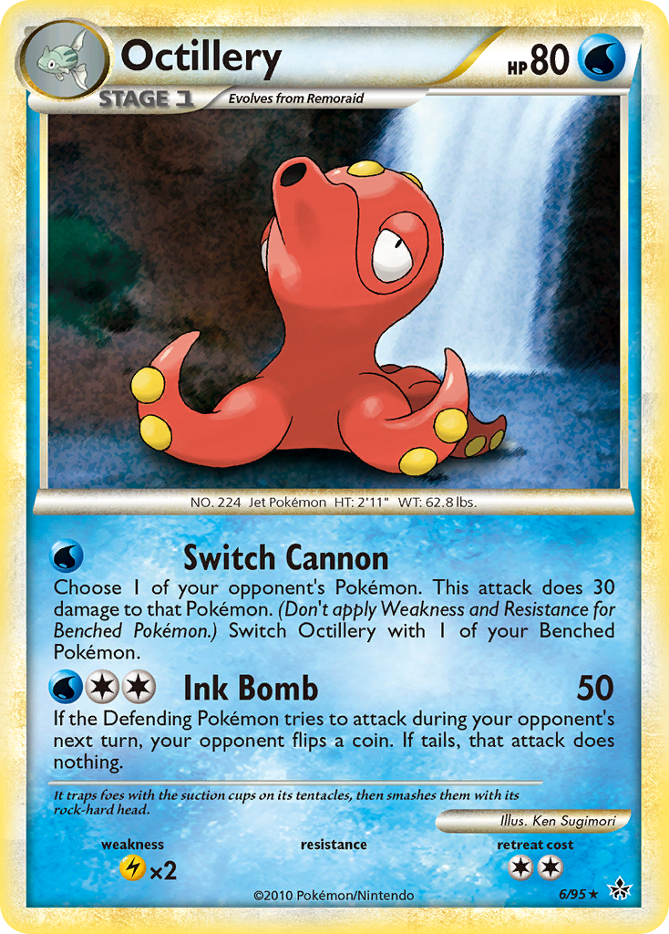 Octillery (6/95) [HeartGold & SoulSilver: Unleashed] | Jomio and Rueliete's Cards and Comics