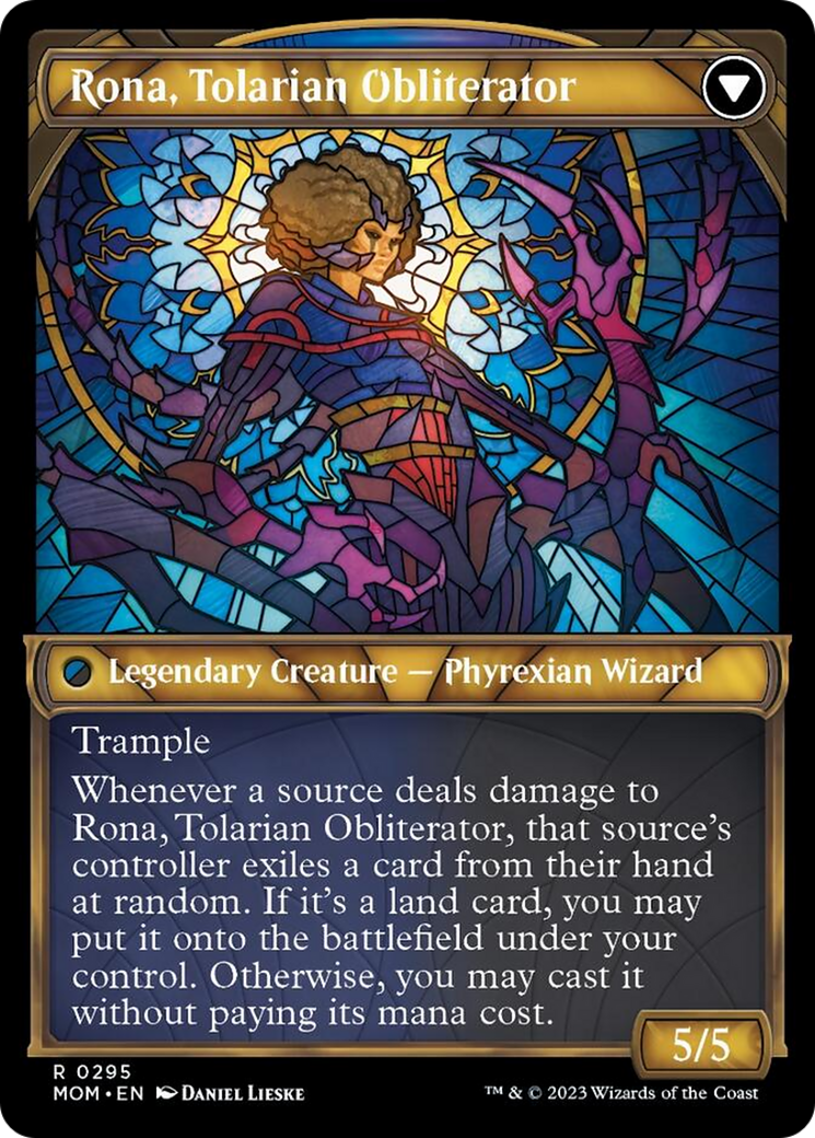 Rona, Herald of Invasion // Rona, Tolarian Obliterator (Showcase Planar Booster Fun) [March of the Machine] | Jomio and Rueliete's Cards and Comics