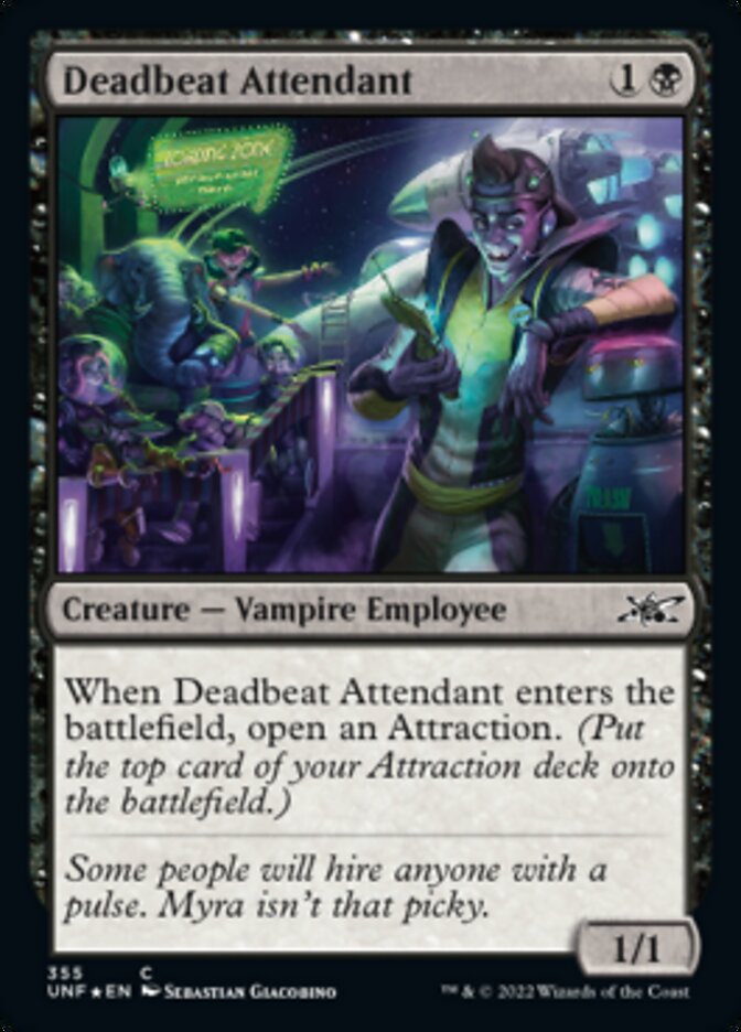Deadbeat Attendant (Galaxy Foil) [Unfinity] | Jomio and Rueliete's Cards and Comics