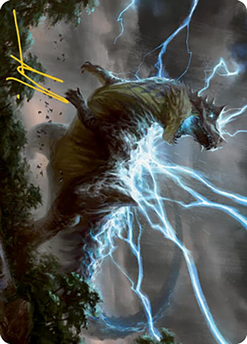 Thrasta, Tempest's Roar Art Card (41) (Gold-Stamped Signature) [Modern Horizons 2 Art Series] | Jomio and Rueliete's Cards and Comics