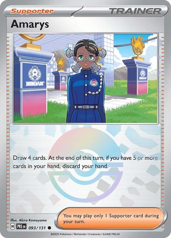 Amarys (093/131) (Poke Ball Pattern) [Scarlet & Violet: Prismatic Evolutions] | Jomio and Rueliete's Cards and Comics
