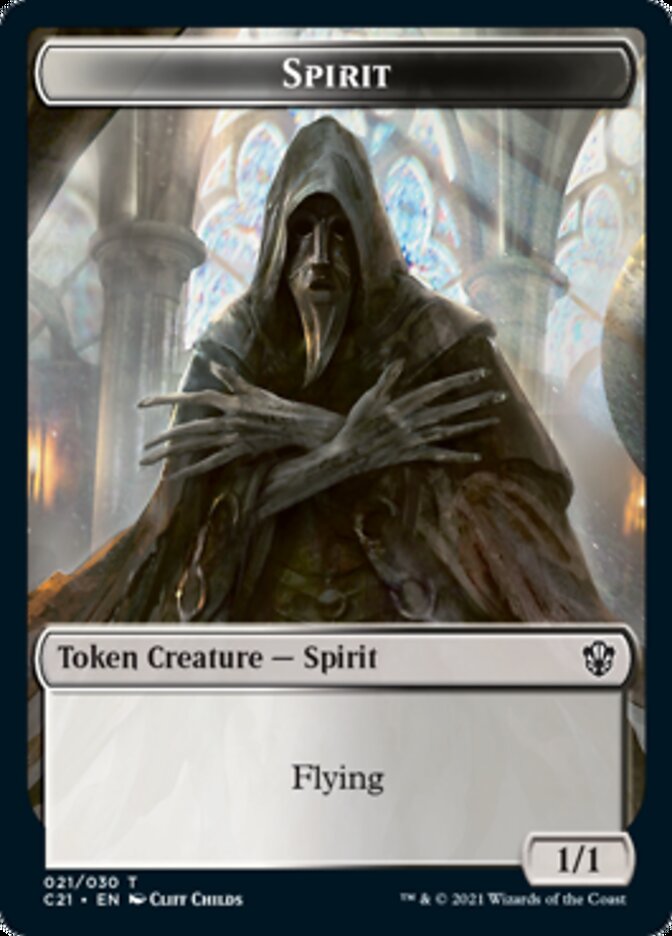 Zombie // Spirit Double-Sided Token [Commander 2021 Tokens] | Jomio and Rueliete's Cards and Comics