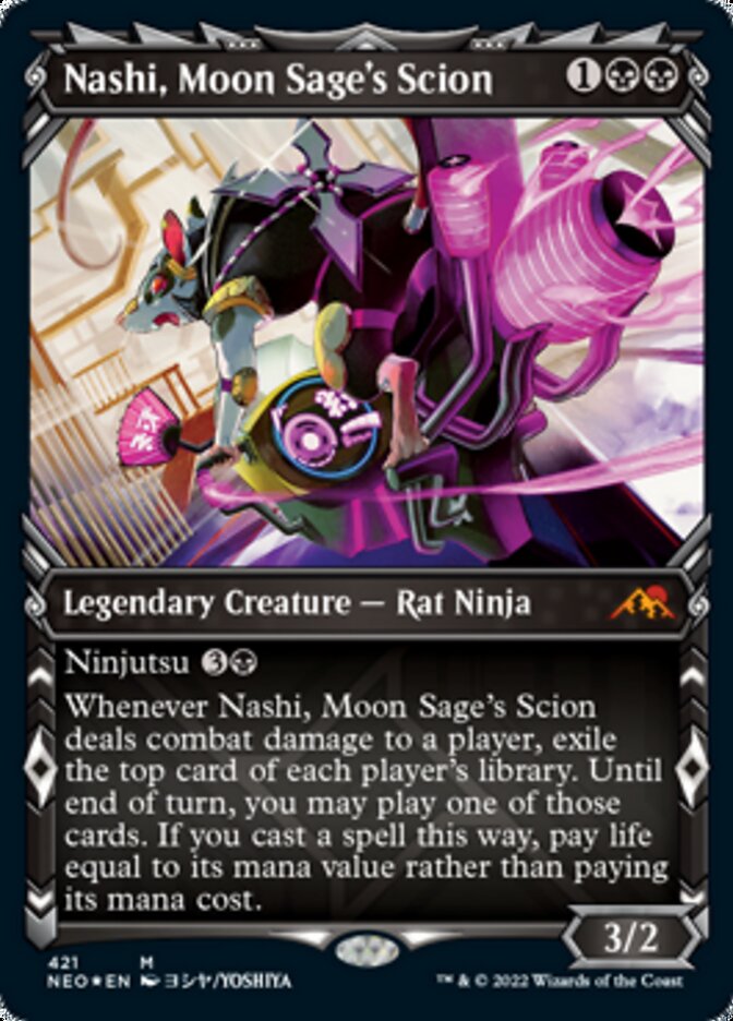 Nashi, Moon Sage's Scion (Showcase) (Foil Etched) [Kamigawa: Neon Dynasty] | Jomio and Rueliete's Cards and Comics