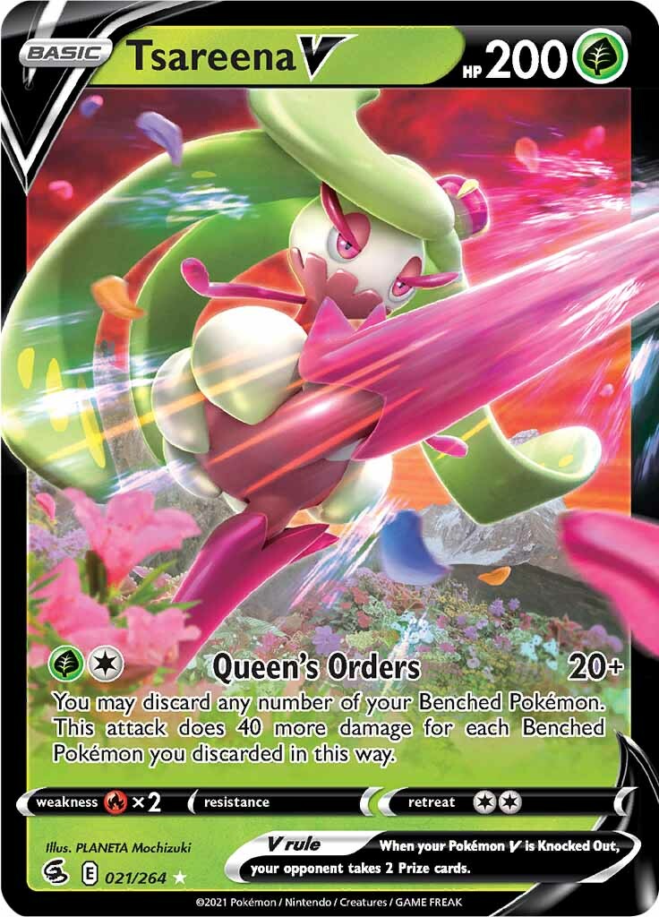 Tsareena V (021/264) [Sword & Shield: Fusion Strike] | Jomio and Rueliete's Cards and Comics