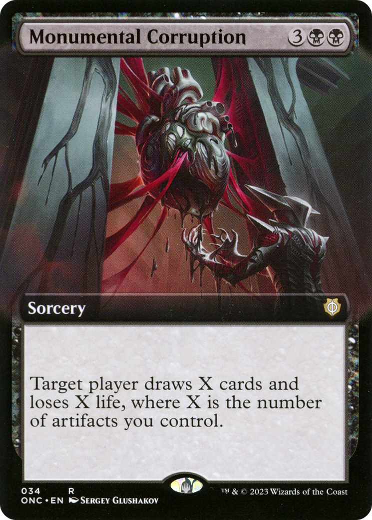 Monumental Corruption (Extended Art) [Phyrexia: All Will Be One Commander] | Jomio and Rueliete's Cards and Comics