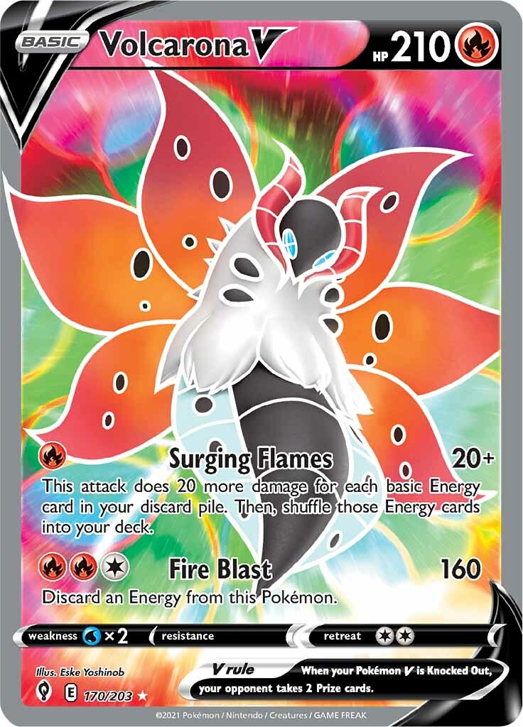 Volcarona V (170/203) [Sword & Shield: Evolving Skies] | Jomio and Rueliete's Cards and Comics