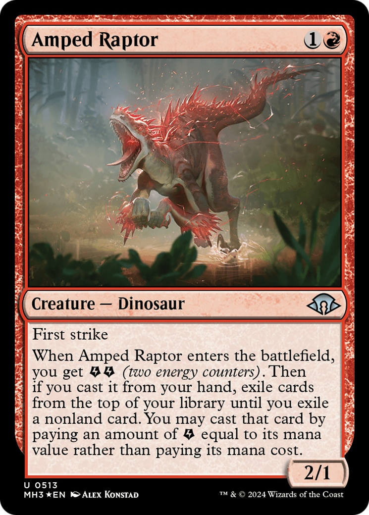 Amped Raptor (Ripple Foil) [Modern Horizons 3] | Jomio and Rueliete's Cards and Comics
