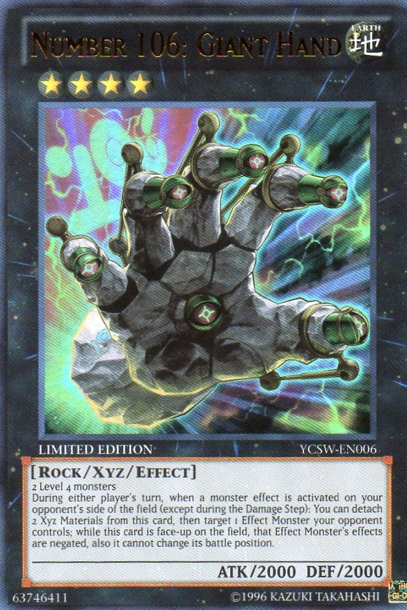 Number 106: Giant Hand [YCSW-EN006] Ultra Rare | Jomio and Rueliete's Cards and Comics