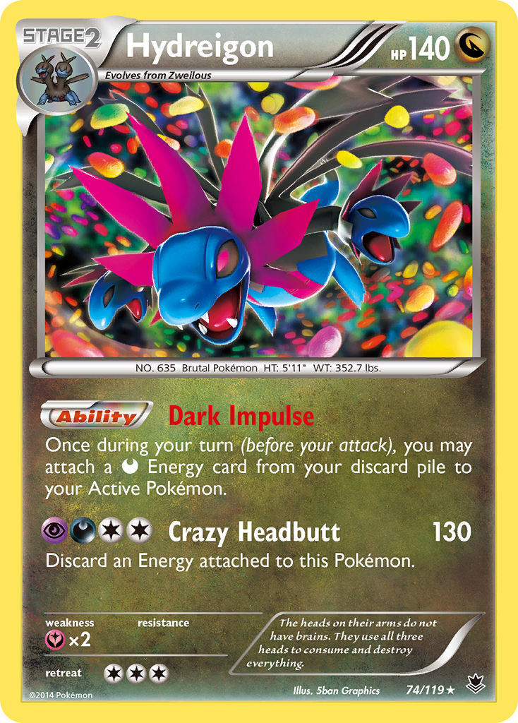 Hydreigon (74/119) [XY: Phantom Forces] | Jomio and Rueliete's Cards and Comics