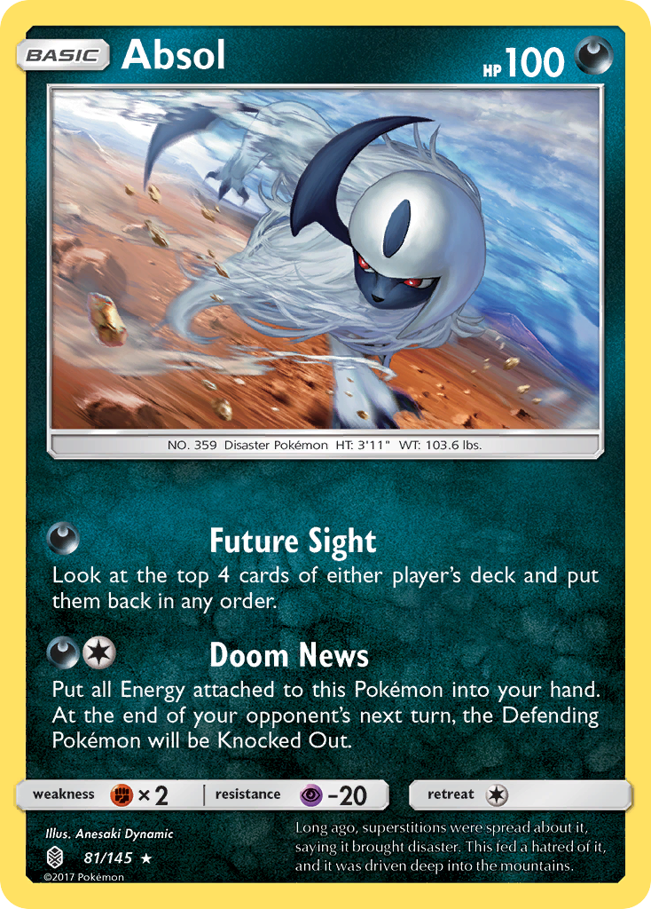 Absol (81/145) [Sun & Moon: Guardians Rising] | Jomio and Rueliete's Cards and Comics