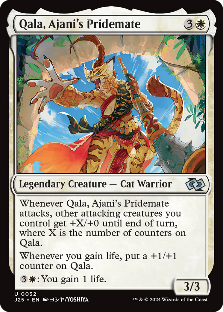 Qala, Ajani's Pridemate (Anime) [Foundations Jumpstart] | Jomio and Rueliete's Cards and Comics