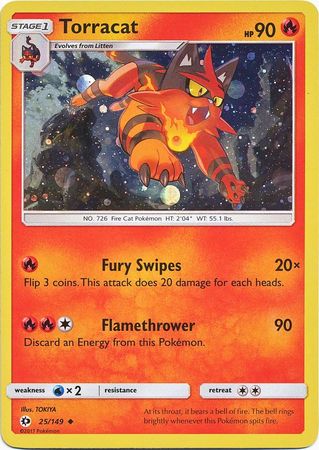 Torracat (25/149) (Cosmos Holo) [Sun & Moon: Base Set] | Jomio and Rueliete's Cards and Comics