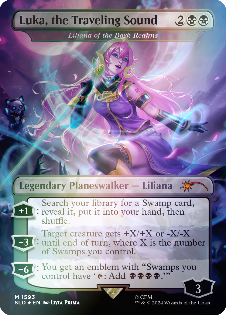 Luka, the Traveling Sound - Liliana of the Dark Realms (Rainbow Foil) [Secret Lair Drop Series] | Jomio and Rueliete's Cards and Comics