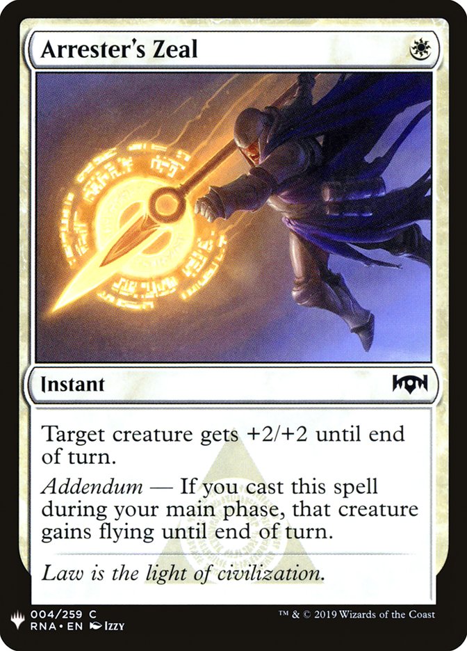 Arrester's Zeal [Mystery Booster] | Jomio and Rueliete's Cards and Comics