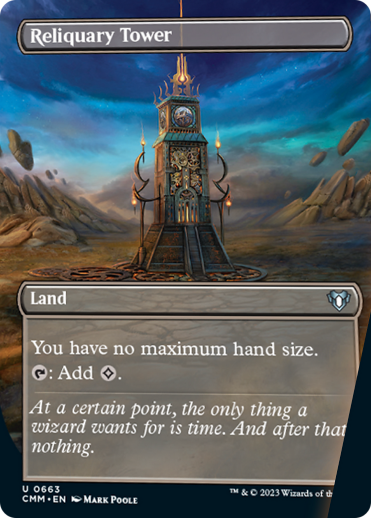 Reliquary Tower (Borderless Alternate Art) [Commander Masters] | Jomio and Rueliete's Cards and Comics