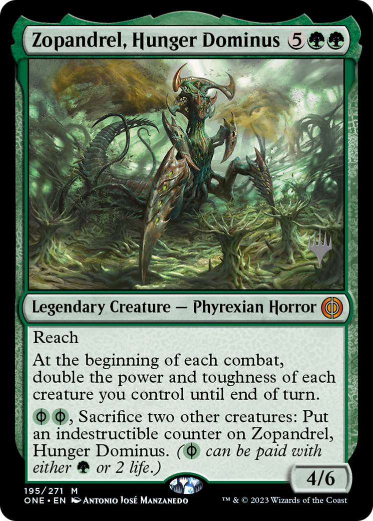 Zopandrel, Hunger Dominus (Promo Pack) [Phyrexia: All Will Be One Promos] | Jomio and Rueliete's Cards and Comics