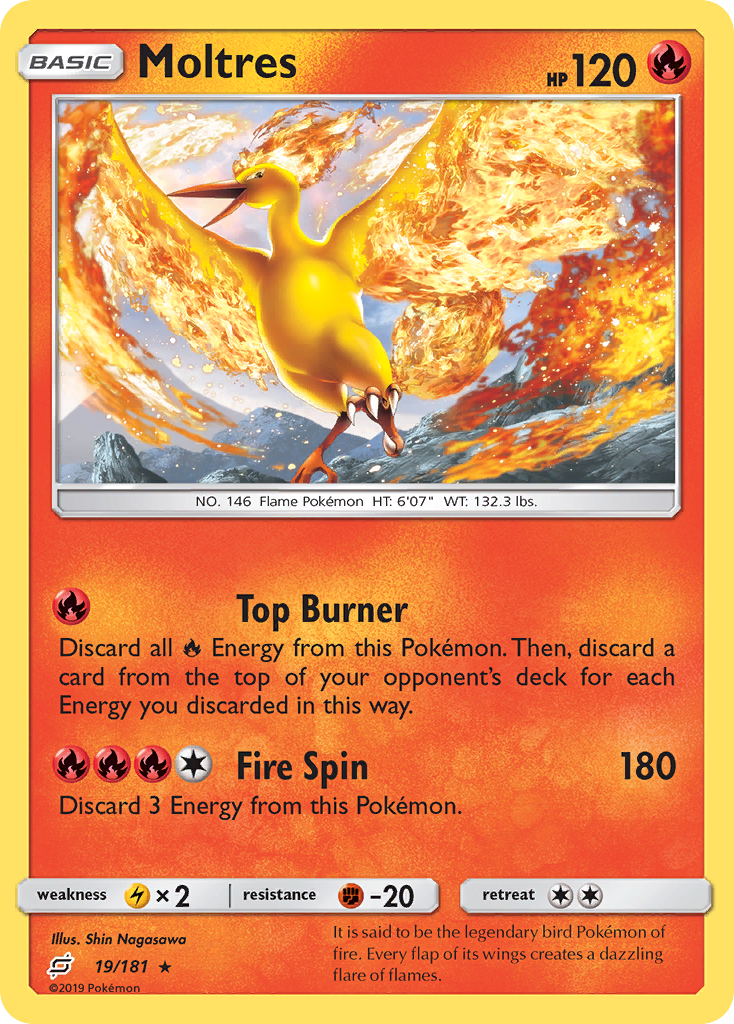 Moltres (19/181) [Sun & Moon: Team Up] | Jomio and Rueliete's Cards and Comics