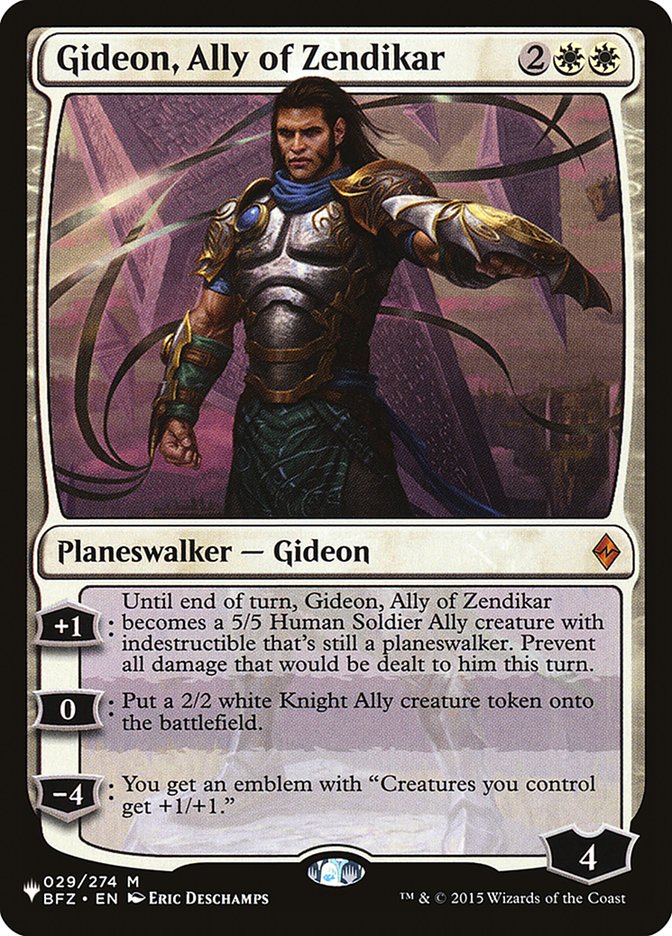 Gideon, Ally of Zendikar [The List] | Jomio and Rueliete's Cards and Comics