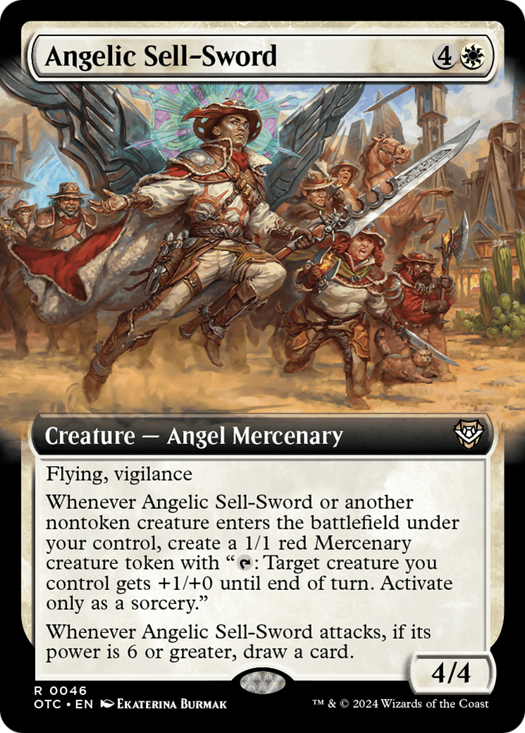 Angelic Sell-Sword (Extended Art) [Outlaws of Thunder Junction Commander] | Jomio and Rueliete's Cards and Comics
