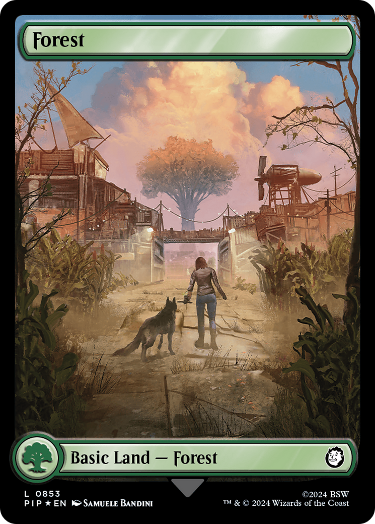Forest (0853) (Surge Foil) [Fallout] | Jomio and Rueliete's Cards and Comics