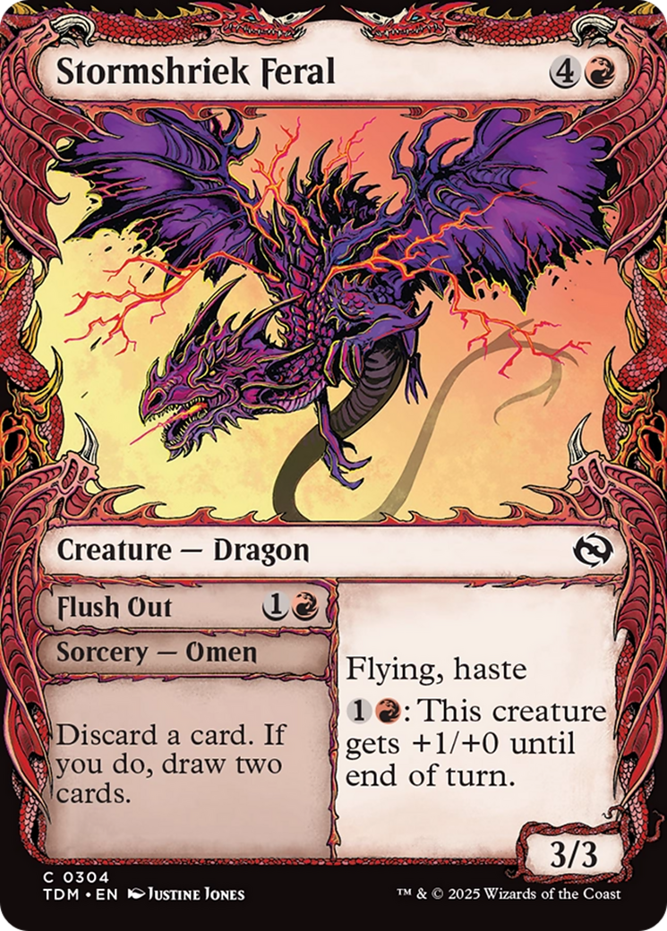Stormshriek Feral (Showcase) [Tarkir: Dragonstorm] | Jomio and Rueliete's Cards and Comics