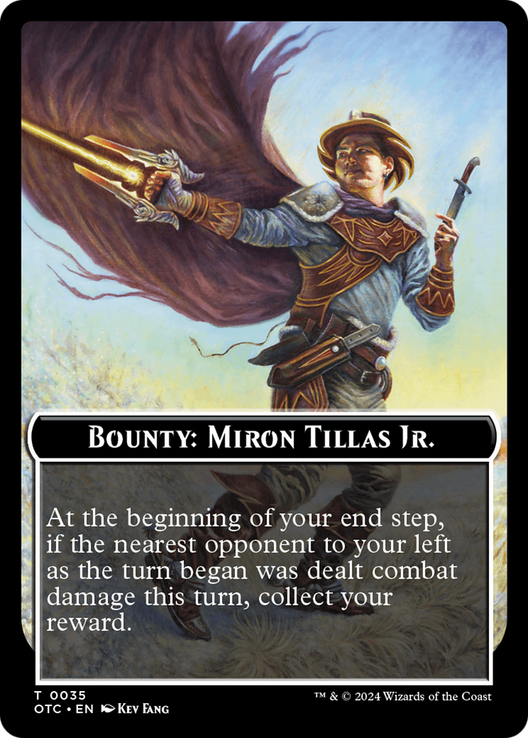 Bounty: Miron Tillas Jr. // Bounty Rules Double-Sided Token [Outlaws of Thunder Junction Commander Tokens] | Jomio and Rueliete's Cards and Comics