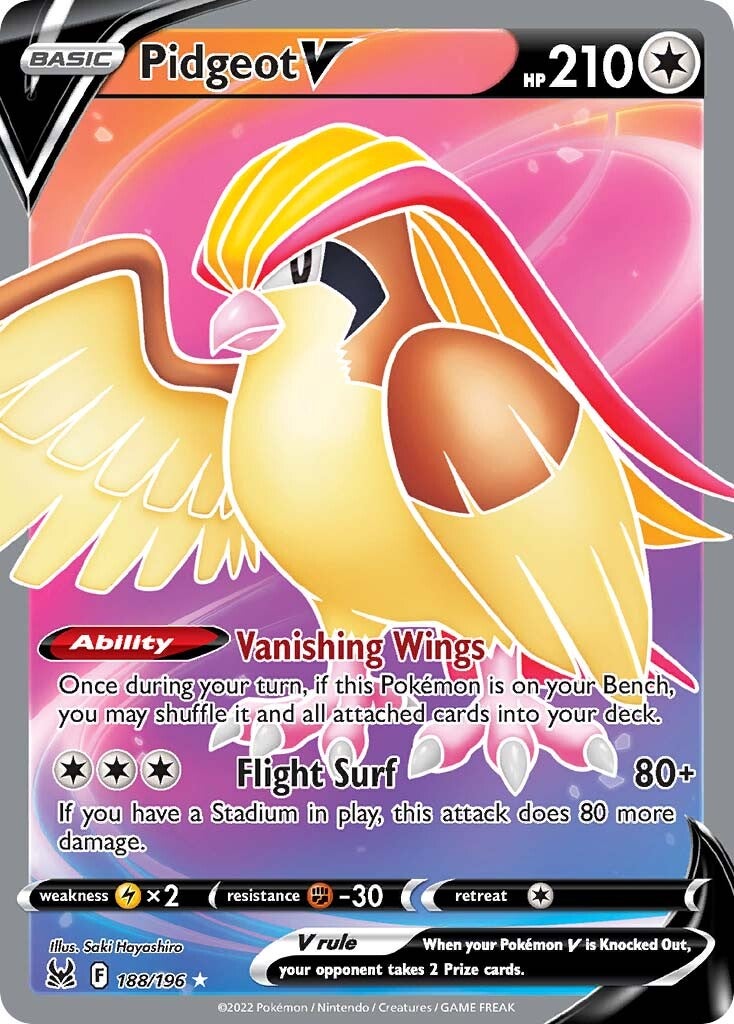 Pidgeot V (188/196) [Sword & Shield: Lost Origin] | Jomio and Rueliete's Cards and Comics