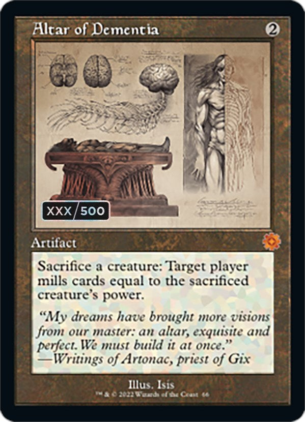 Altar of Dementia (Retro Schematic) (Serialized) [The Brothers' War Retro Artifacts] | Jomio and Rueliete's Cards and Comics