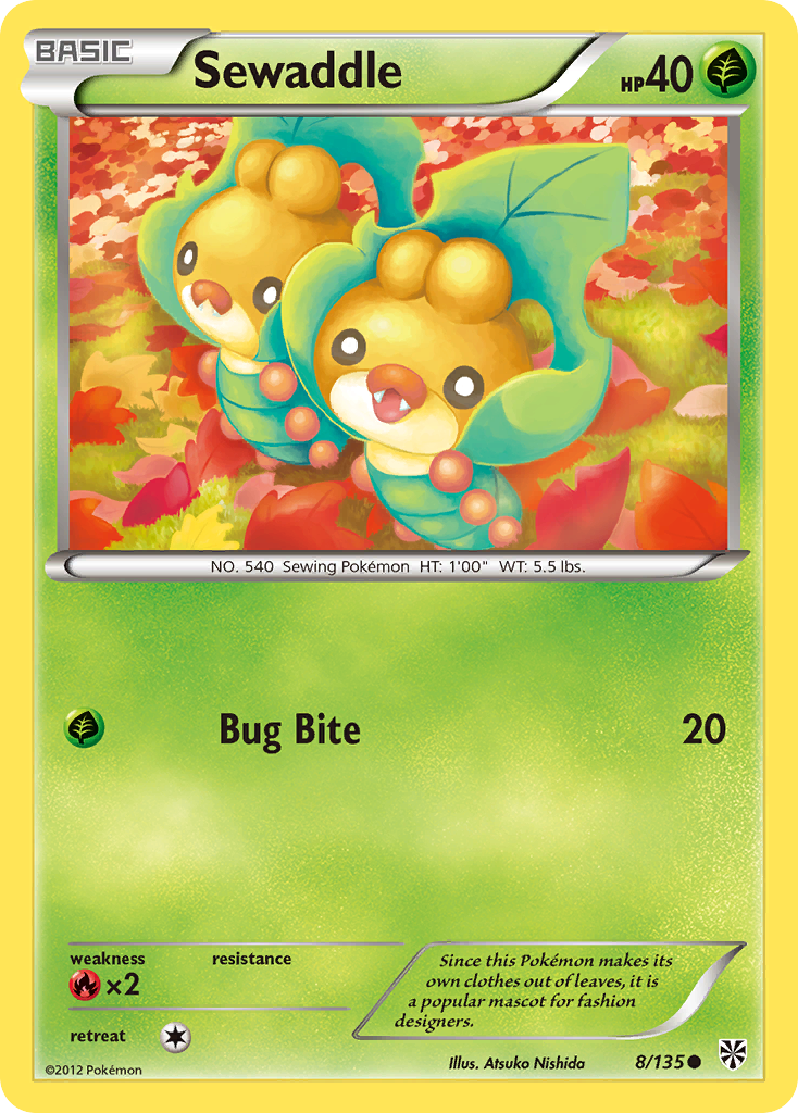 Sewaddle (8/135) [Black & White: Plasma Storm] | Jomio and Rueliete's Cards and Comics